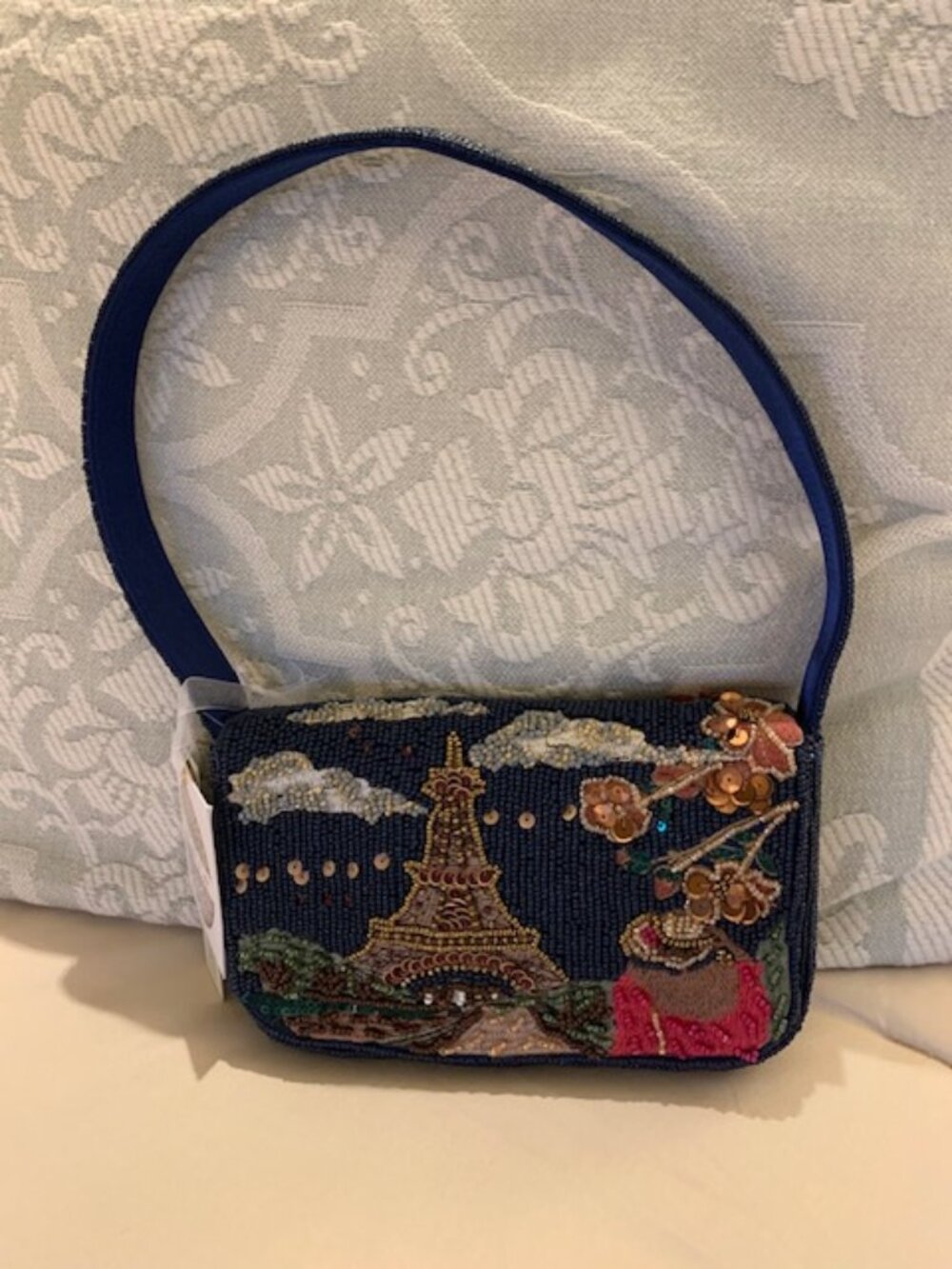 Viral Hand Beaded Novelty Paris Themed Bag